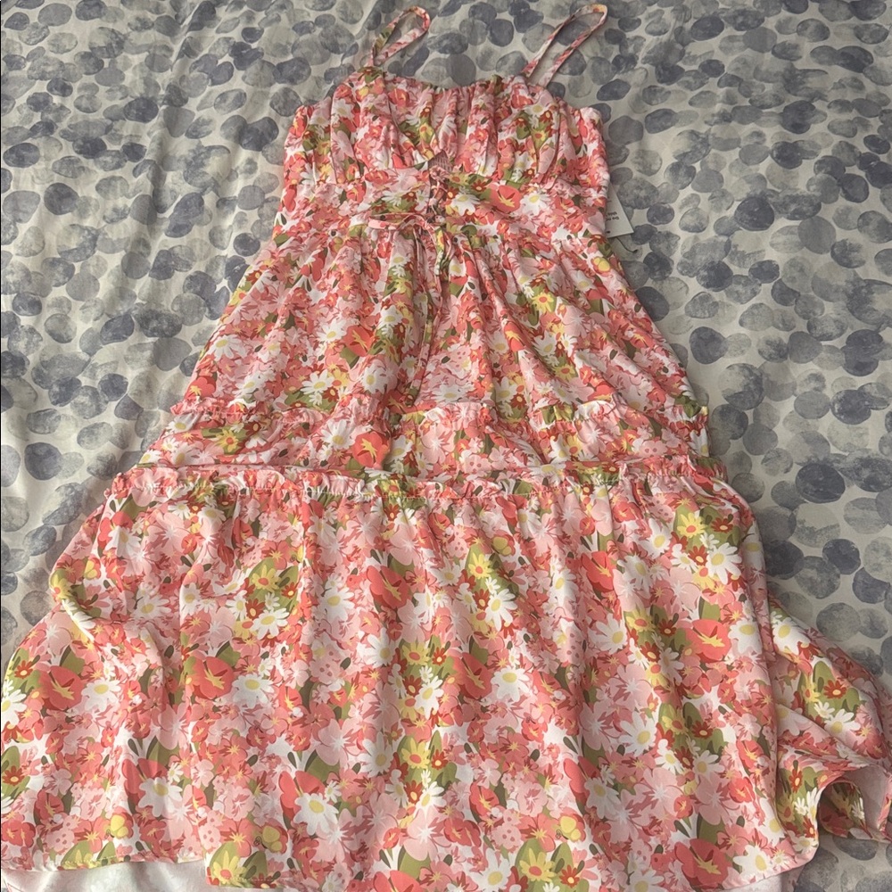 Grace Karin Pink and White Floral Dress